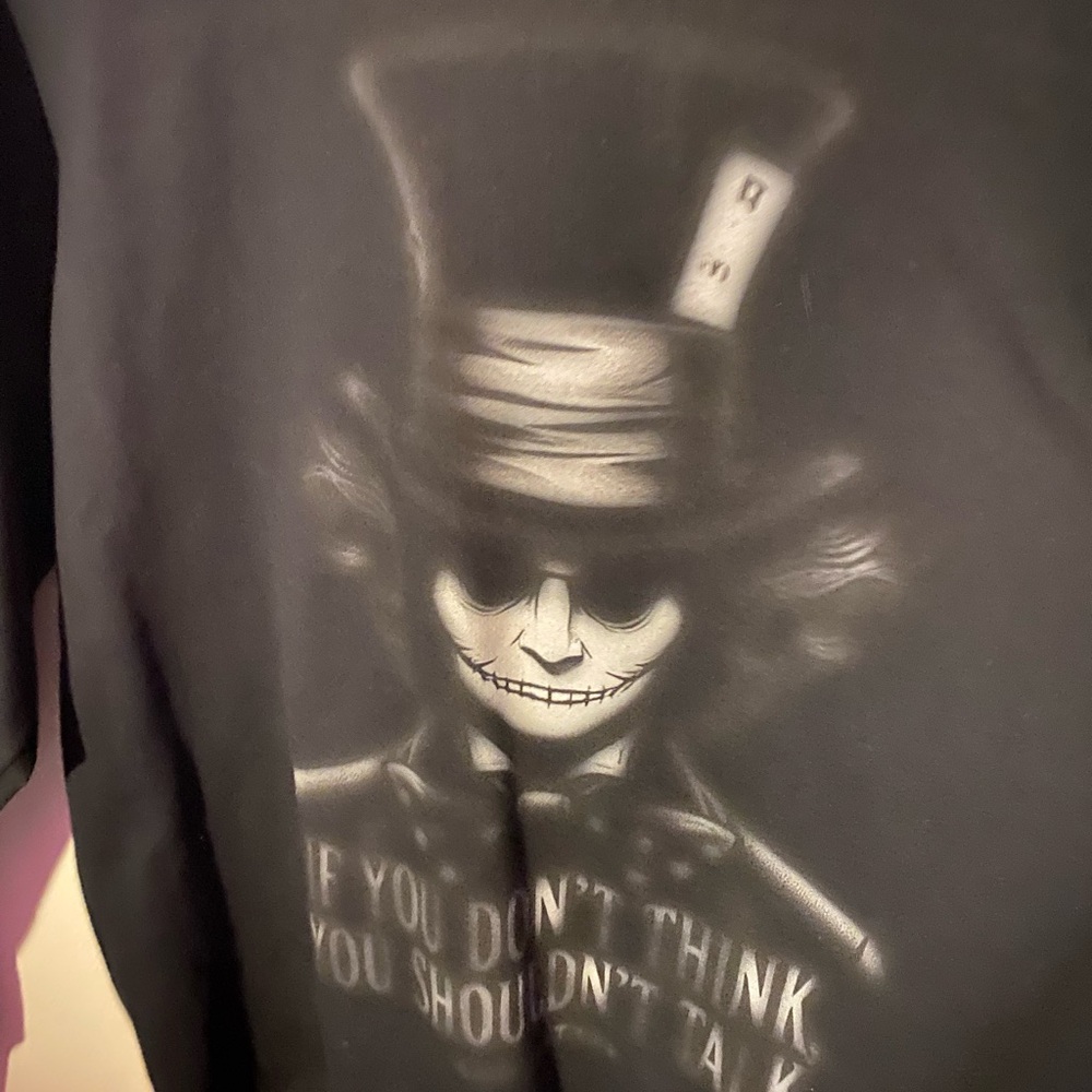 Black Graphic Crewneck Sweatshirt with Skeleton Design